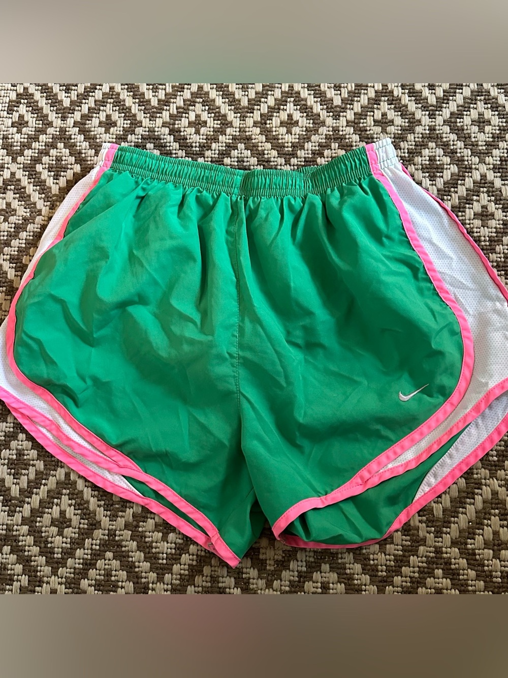 Nike Green Running Shorts with Pink Trim size small